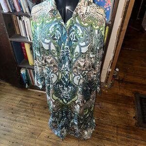 Chico’s tapestry flowy paisley vacationcore colorful shirt maxi dress